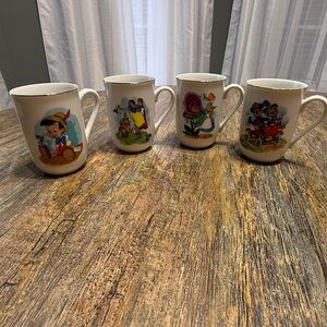 Disney Character Ceramic Mugs Set